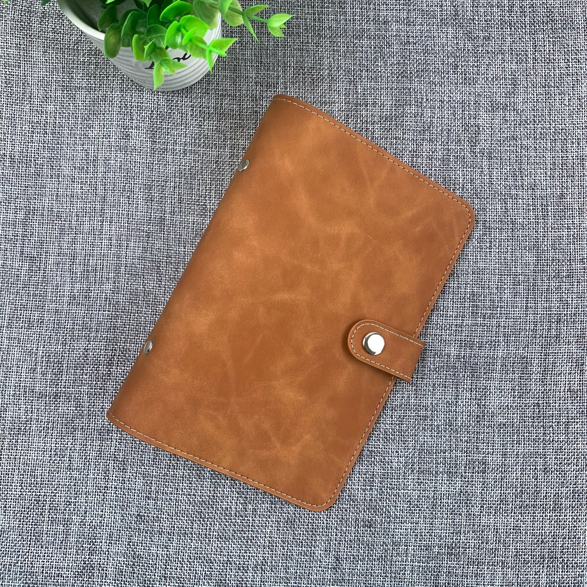 A6 Refillable Leather Budget Binder Mini Notebook Cover