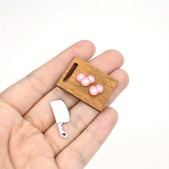Miniature Fruit Cutting Scene Ornament for Dollhouses