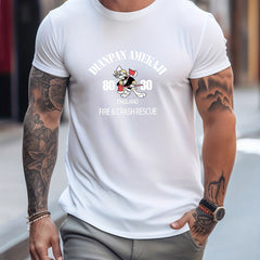 Men's Printed Leisure Sports T shirt Casual Stretch Round Neck Tee Shirt
