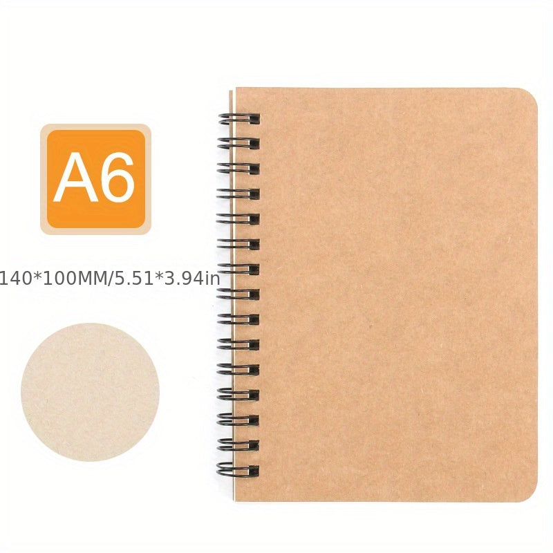 3pcs Retro Cowhide Coil Book A6 A5 B5 Notebook Notepad Plastic Binding
