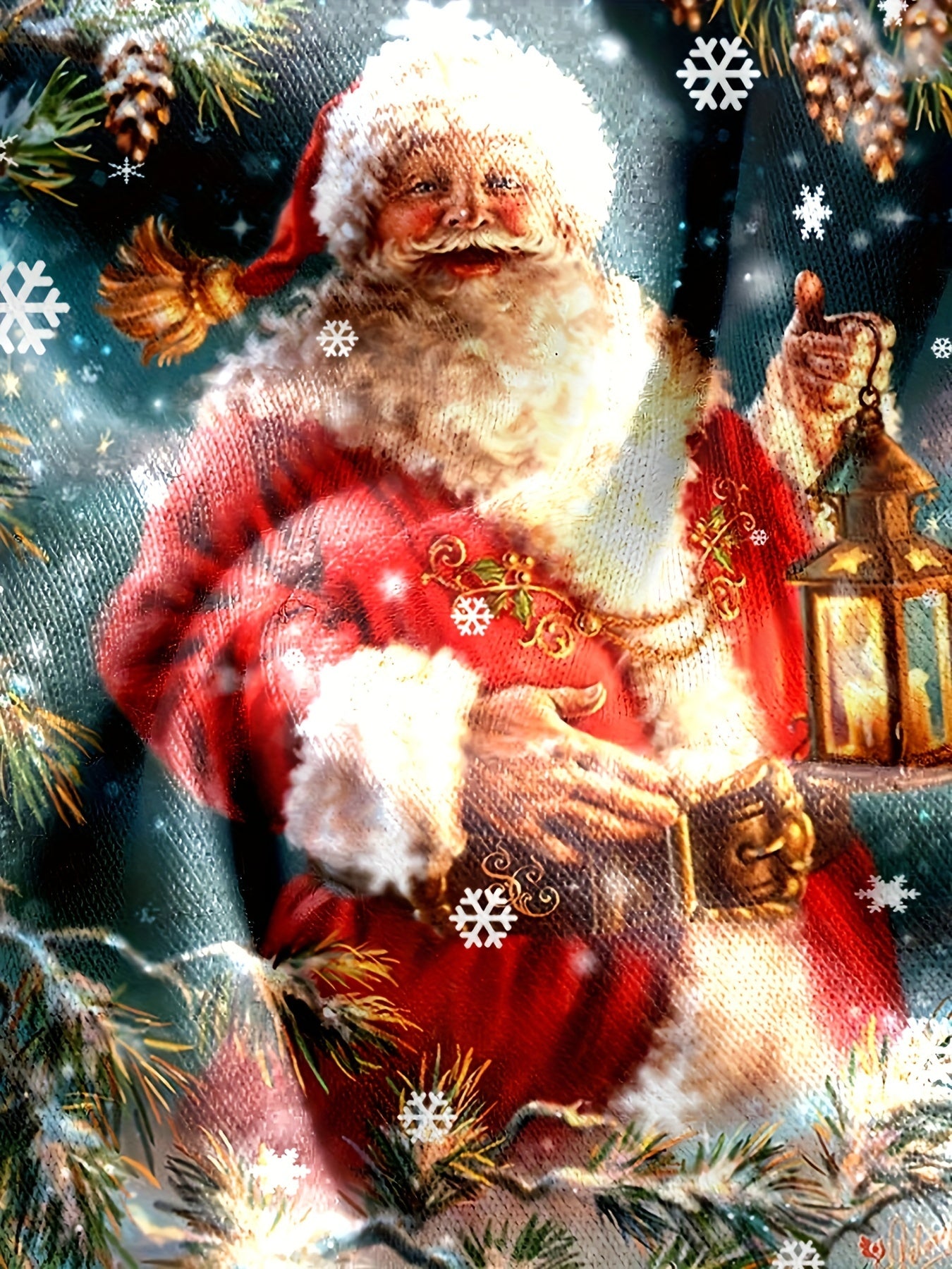 Christmas Santa Claus Print Men's Long Sleeve Tee For Autumn