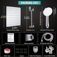 8'' Stainless Steel Rainfall Shower Head with Extension Arm