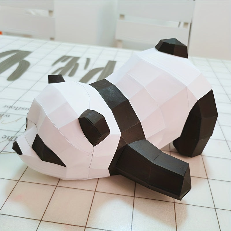 3D Paper Mold Panda Animal DIY Craft Decor Figurines Miniatures