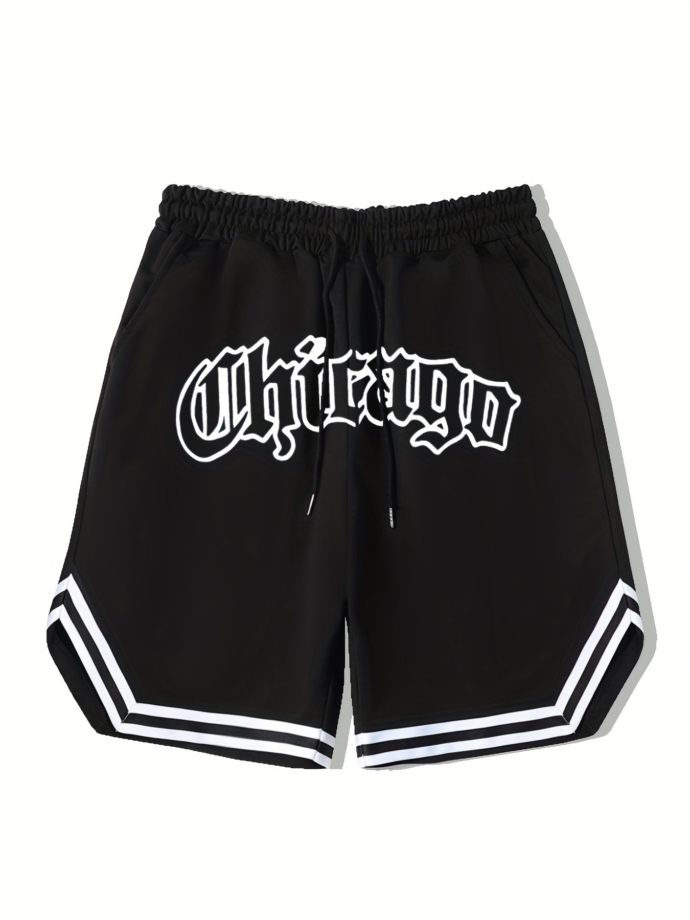 Men's Chicago Graphic Drawstring Stretchy Short Pants
