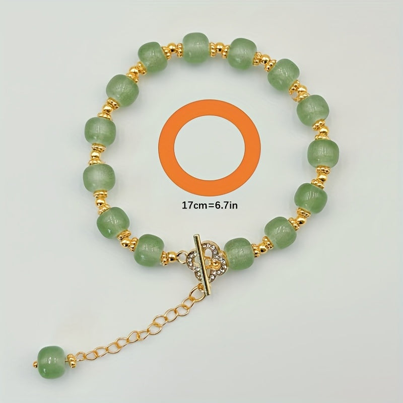 Jade Four Leaf Clover Bracelet Gift for Her