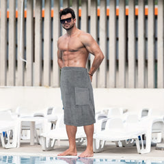 Men's Microfiber Bath Skirt Soft Absorbent Shower Wrap Towel