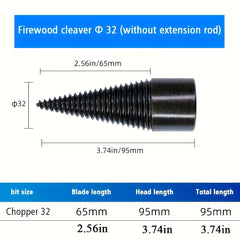 Wood Chopping Machine Drill Bit Steel Threaded Cone Wood Splitting Tool