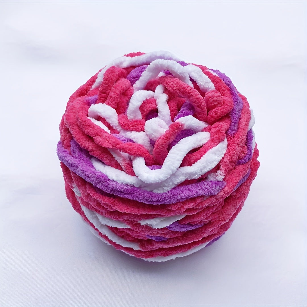 Colored Chenille Knitting Yarn Ice Strip Thread DIY Scarf Thick Hand Woven