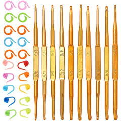 30pcs Crochet Needle Set: 10 Hooks, 10 Knitting Needles, Accessories