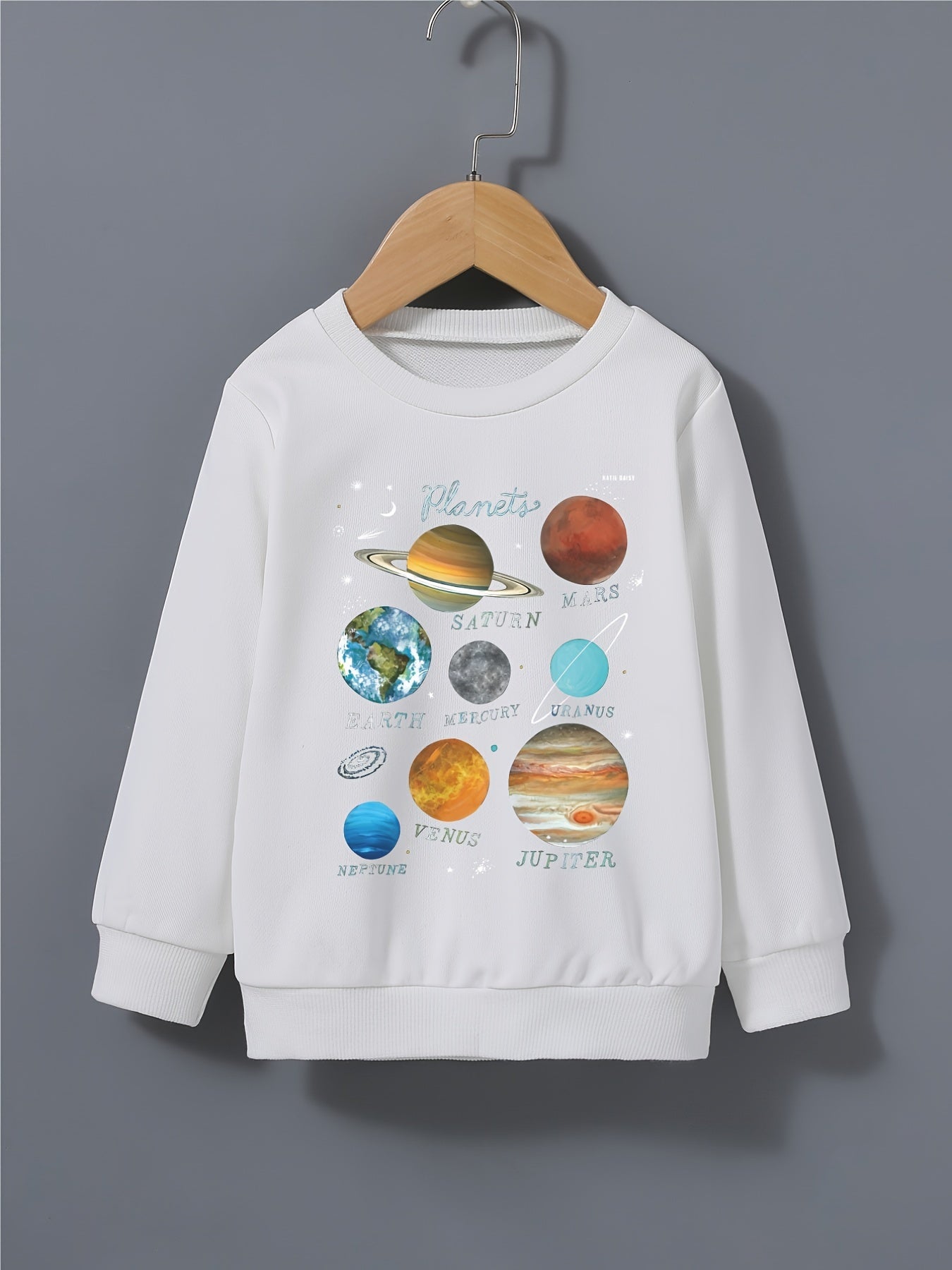 Boy's Solar System Planet Print Sweatshirt