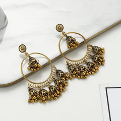 Vintage Indian Hoops Jhumka Earrings - Female Jewelry