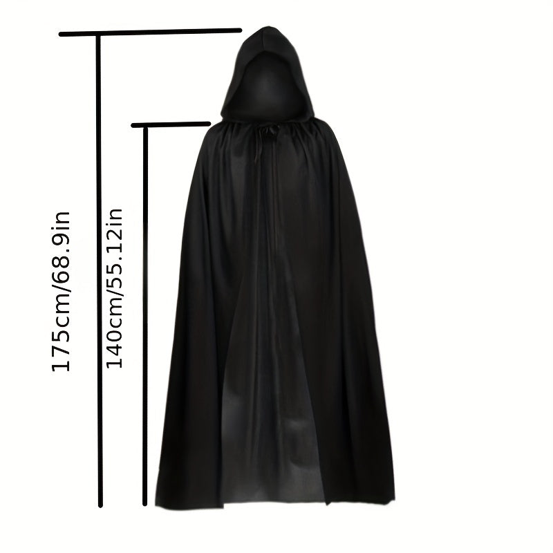 Adult Halloween Death Cloak Skull Face Towel Gloves Costume Set