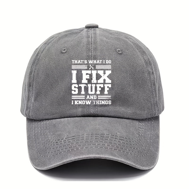I Fix Stuff Baseball Cap Printed Washed Distressed Dad Hats