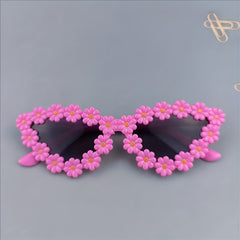 Daisy Flower Sunglasses for Toddler Kids Cat Eye Party Shades