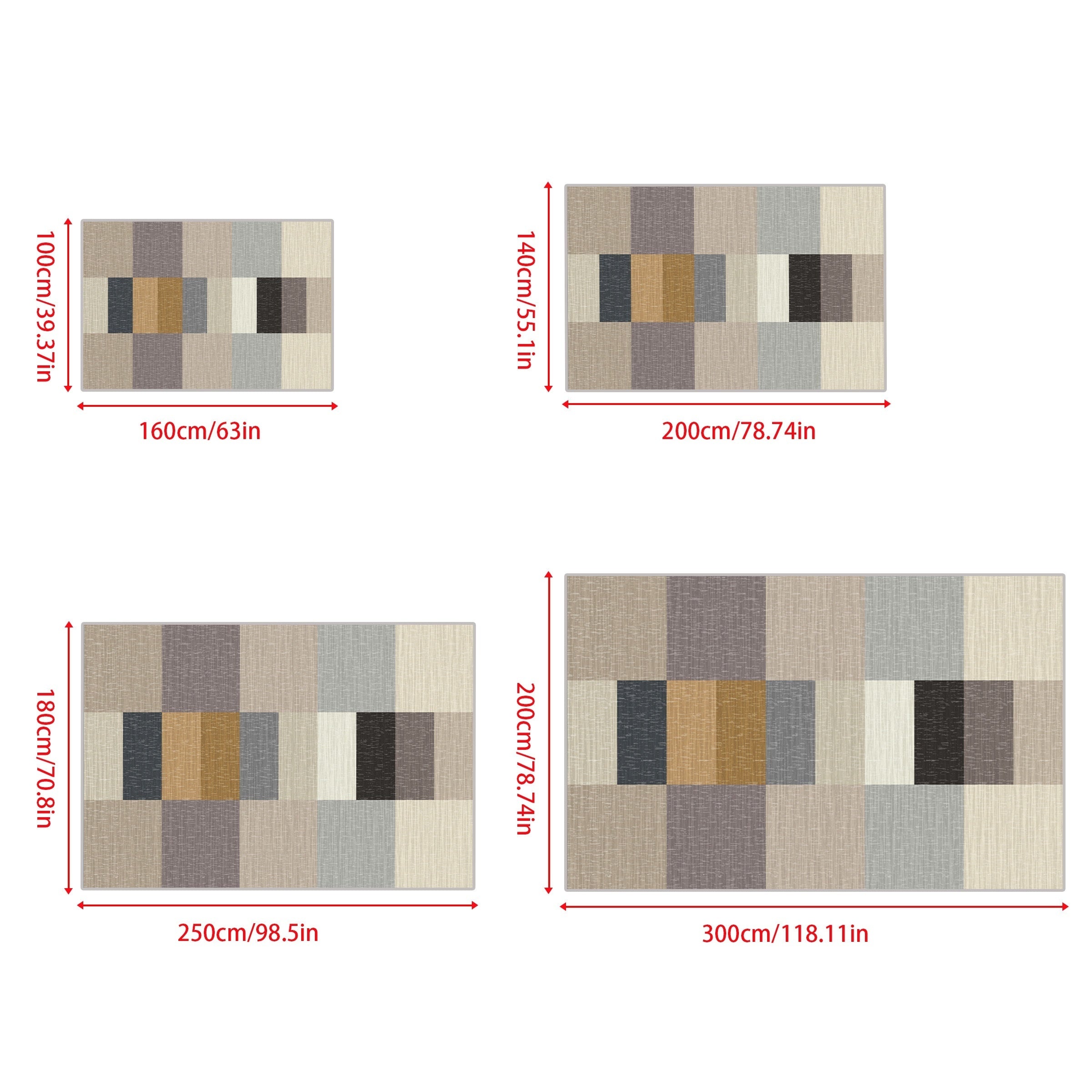 Modern Geometric Pattern Carpet - Anti Slip & Easy to Clean