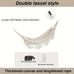 Double Tassel Hammock Portable for Outdoor Camping