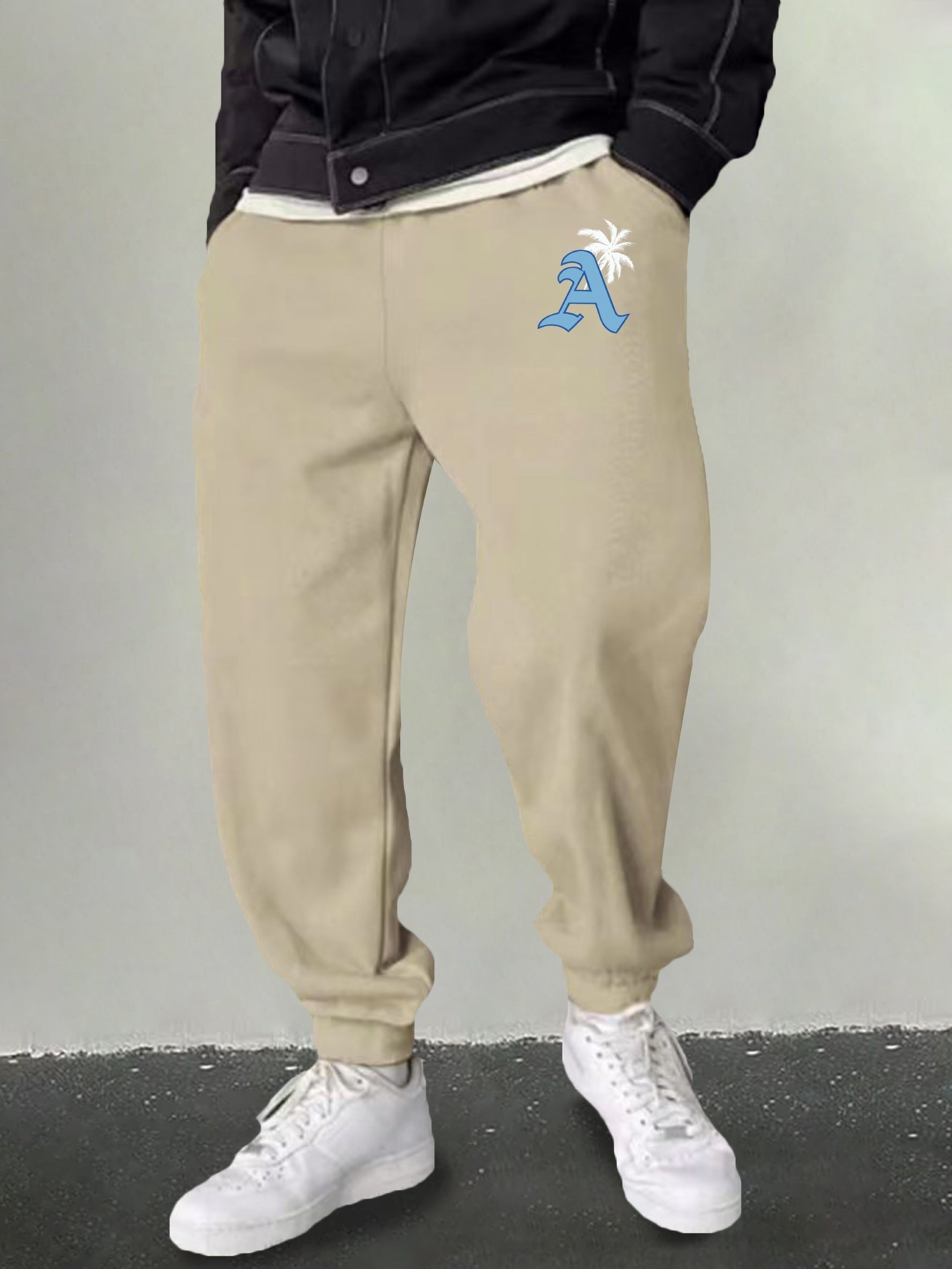 Men's Graphic Sweatpants Casual Stretch Drawstring Pants