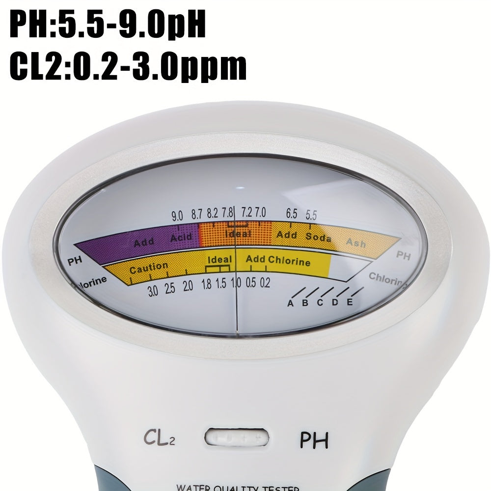 2-in-1 Water Testing Device for Pool and Spa PC102 pH and Chlorine Meter