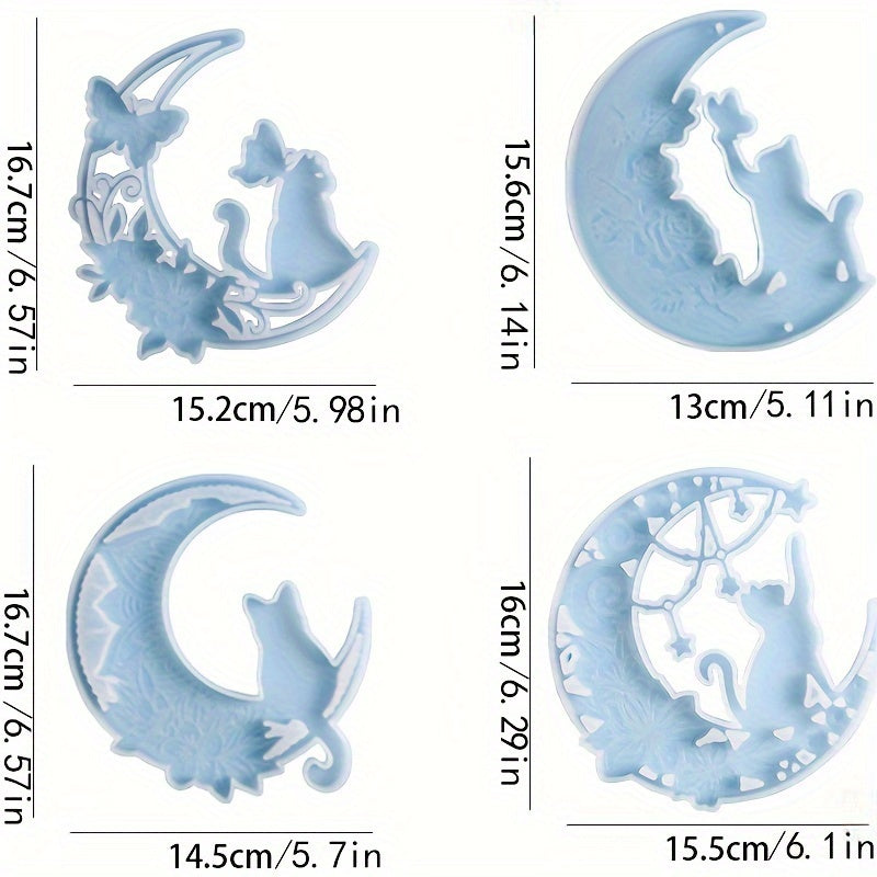 Moon Cat Wall Hanging Pendant Resin Mold