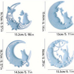 Moon Cat Wall Hanging Pendant Resin Mold