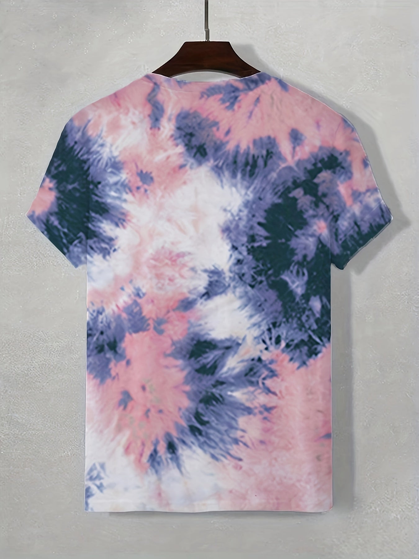 Men's Tie Dye Sports T shirt Casual Stretch Round Neck Tee Shirt