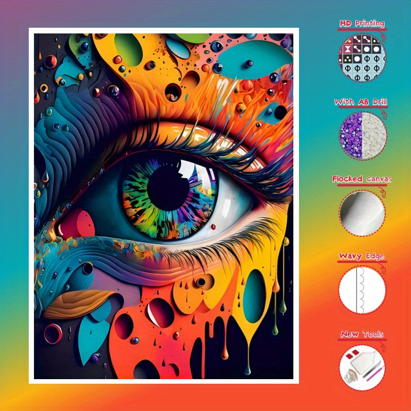 5D Flocked Canvas Diamond Painting Kit 12-16in Decorative DIY Set