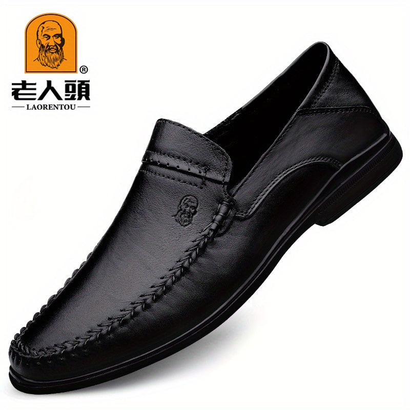 LAORENTOU Men's Leather Stitching Oxford Dress Shoes