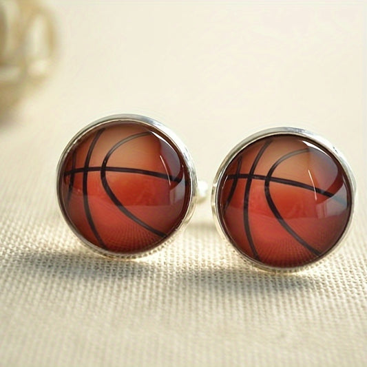 Basketball Cuff Links And Tie Clip Set Accessories