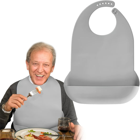 Kitchen Adult Bibs Silicone with Crumb Catcher