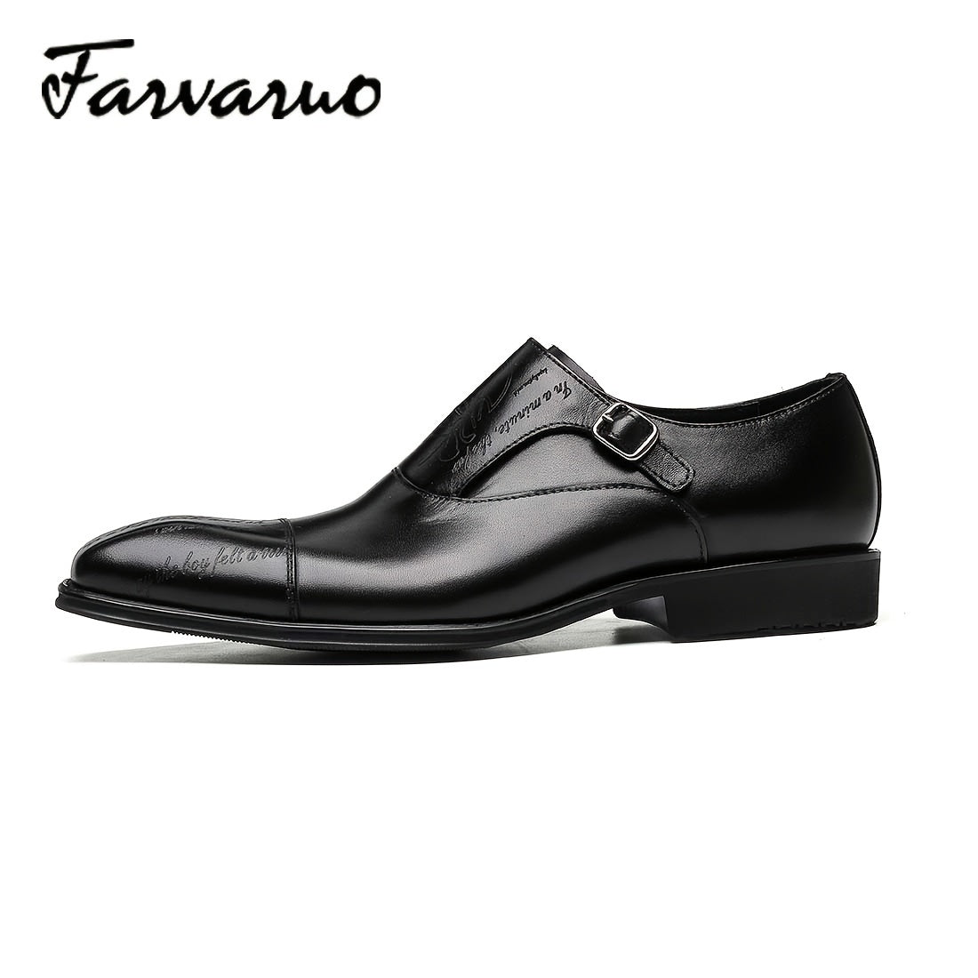 FARWARWO Leather Monk Strap Dress Shoes for Wedding Office