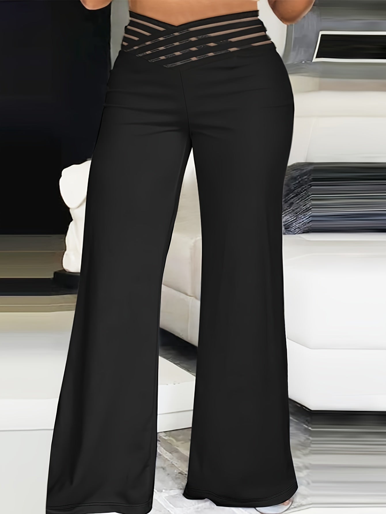  Women's High Rise Straight Leg Pants