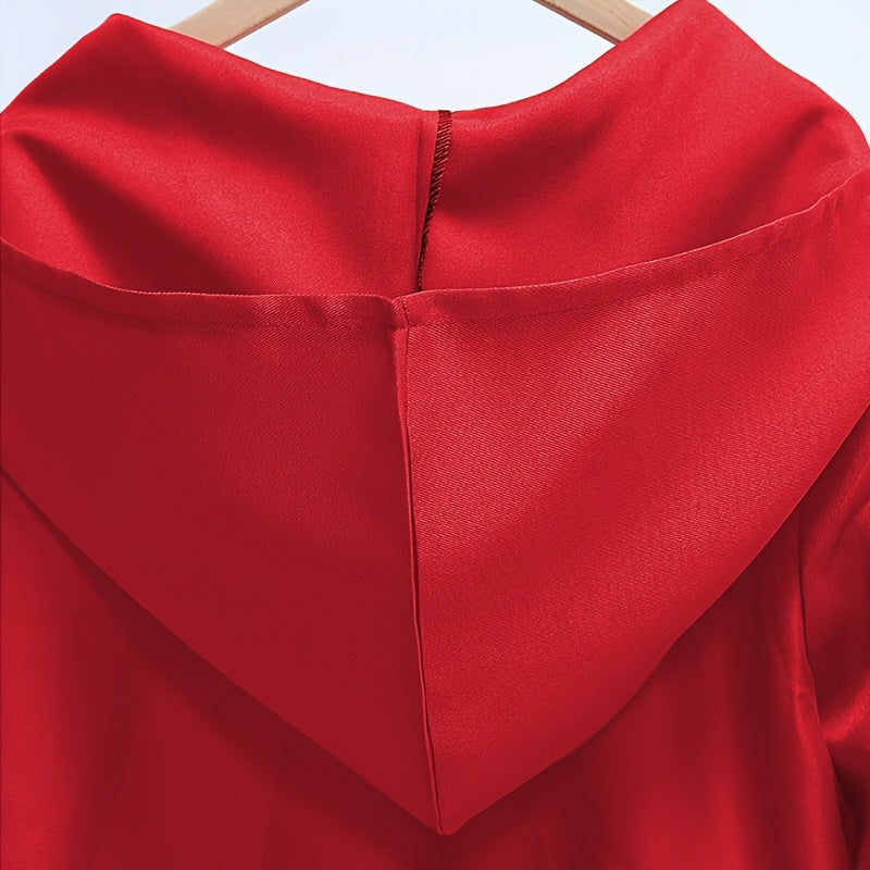 Long Hooded Cape Deep Red Costume cloak Gothic Anime Wizards