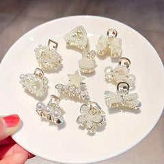 Small Hair Claw Rhinestone Clip, Multiple Pattern Grab