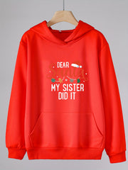 Girls Christmas Theme Letter Pattern Hoodie