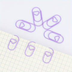 50pcs Heart Paper Clips Office Metal Clips School Supplies