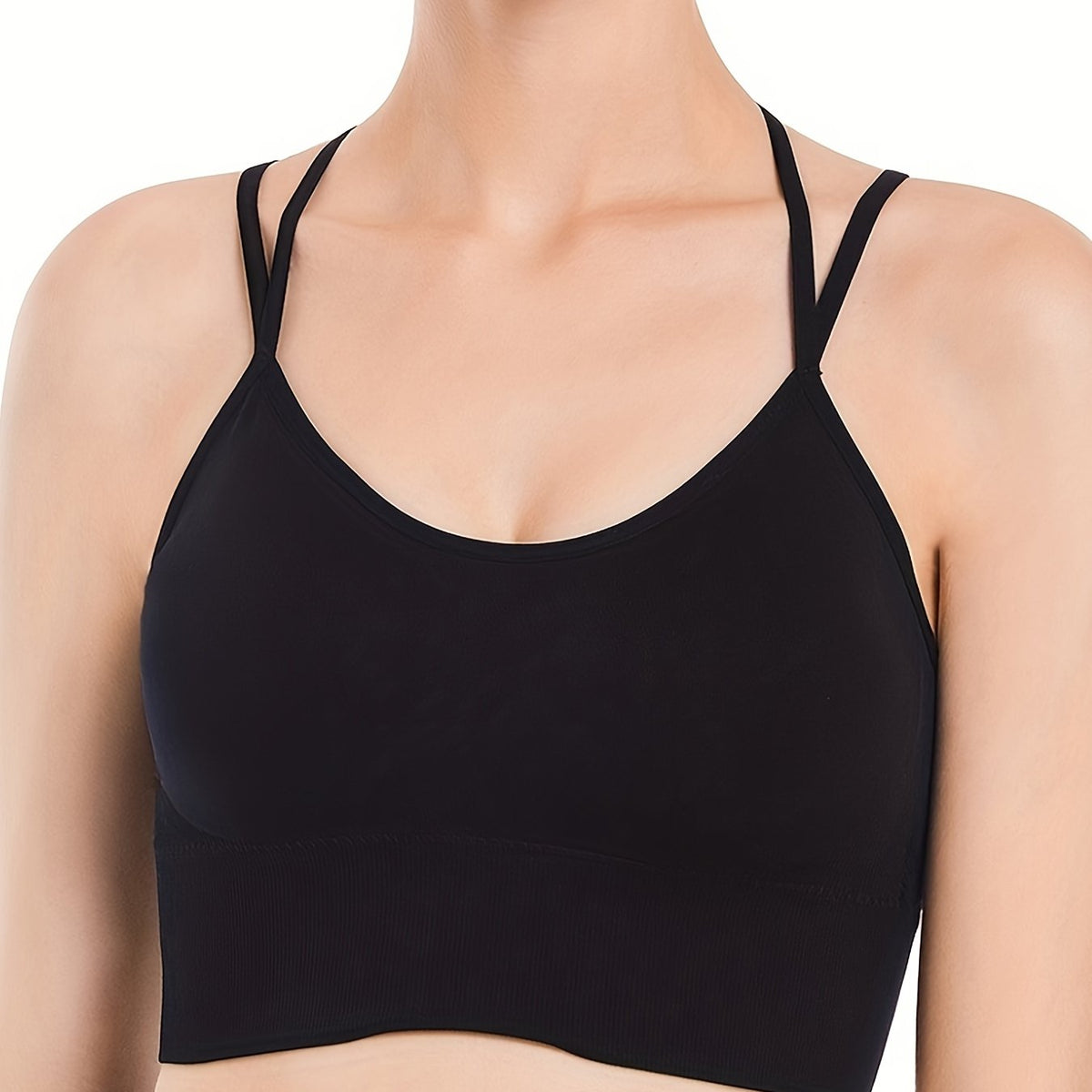 Sports Bra Women's Plus Seamless Criss Cross Back Fitness Running Bra