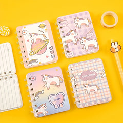 5pcs A7 Rollover Coil Sketchbook Mini Notebook 80 Sheets