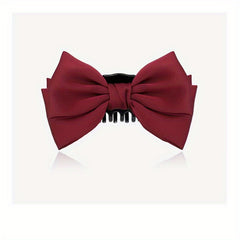Sweet Bow Hair Claw Double Bowknot Hair Claw Nonslip Ponytail Holder