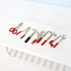 1:12 Scale Toy Toolbox Metal Alloy Tool Set for Dollhouse Decorations