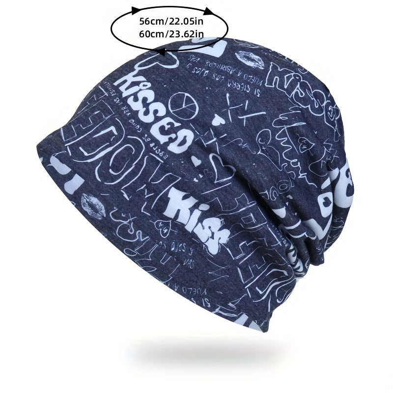 Hip Hop Letter Print Beanie Unisex Baggy Hat