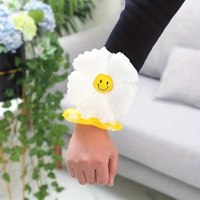 10pcs Kids Toy Wrist Balloon Cartoon Daisy Happy Face Egg Flowers