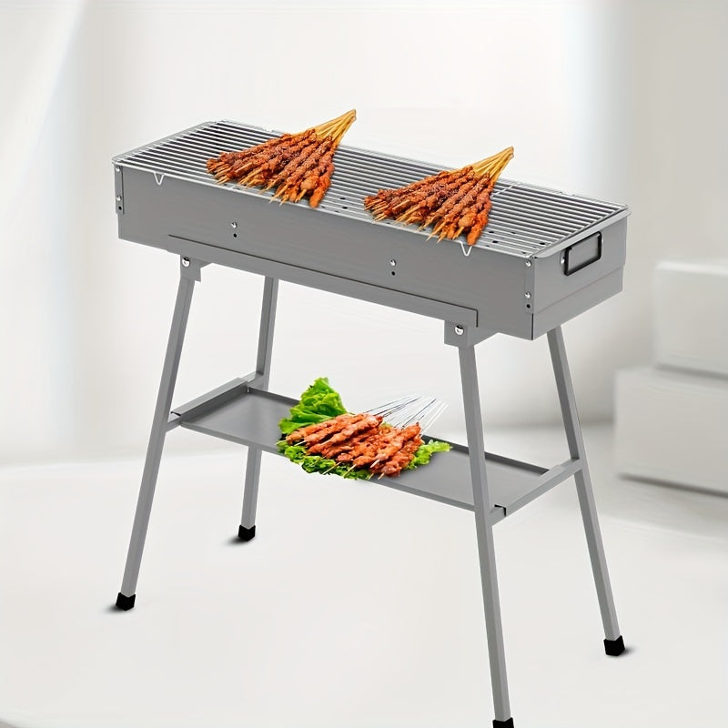 Portable Charcoal Grill with Storage Board for Camping, Hiking, Picnics
