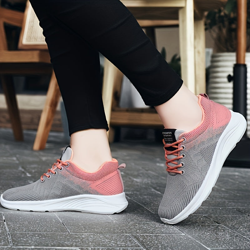 Thick Sole Shock Absorption Lightweight Sneakers Mesh Breathable