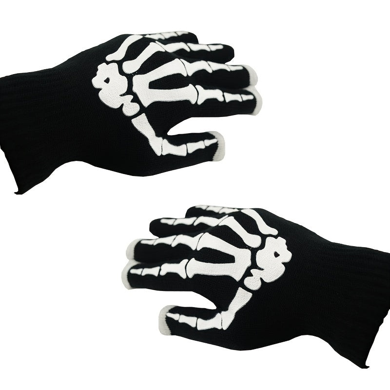Halloween Skull Claw Touch Screen Gloves Non slip Winter Warm Men's Gloves