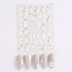 3D Embossed Floral Nail Stickers for Nail Art - Matte Finish