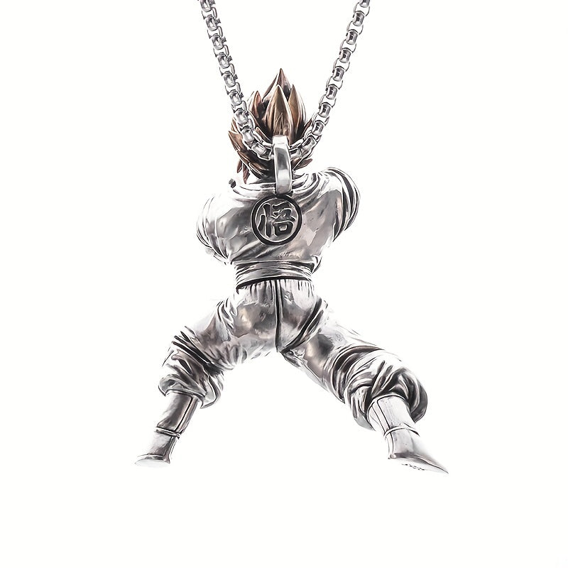Yellow Hair Kung Fu Man Pendant Necklace For Men Kids Anime Exhibition