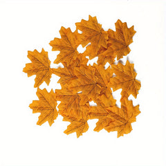 50pcs Artificial Maple Leaves for Fall Decorations Thanksgiving Weddings Parties