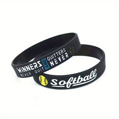 Stylish Unisex Softball Letter Graphic Silicone Bracelet