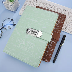 A5 Work Diary PU Leather Password Lock Notebook