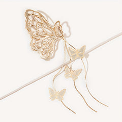 Metal Hollow Butterfly Hair Claw With Tassels Lady Thick Hair Barrette